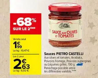 Carrefour Sauces Pietro Castelli offre