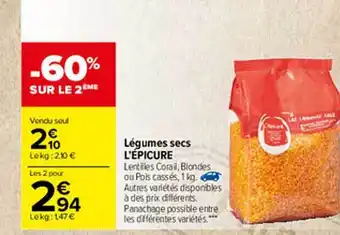 Carrefour Légumes Secs L'épicure offre