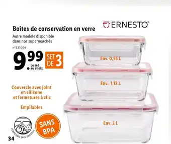 Lidl Boîtes De Conservation En Verre offre