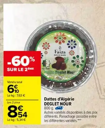 Carrefour Dattes D'algérie Deglet Nour offre
