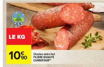 Carrefour Chorizo Extra Fort Filière Qualité Carrefour offre
