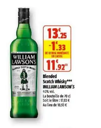 Coccinelle Supermarché Blended scotch whisky WILLIAM LAWSON'S offre