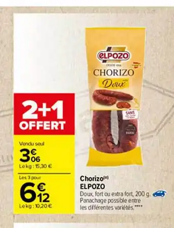 Carrefour Chorizo Elpozo offre