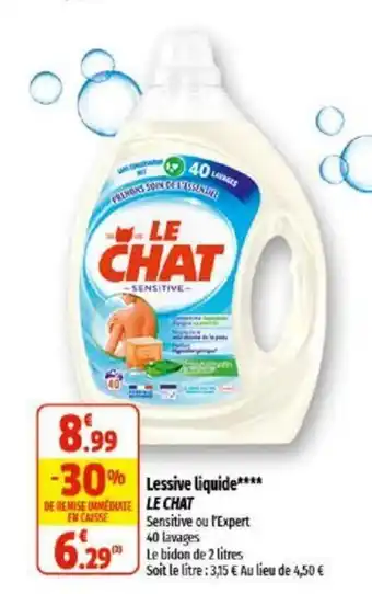 Coccinelle Supermarché Lessive liquide LE CHAT offre