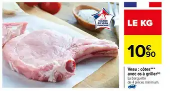 Carrefour Veau : Côtes Avec Os à Griller offre