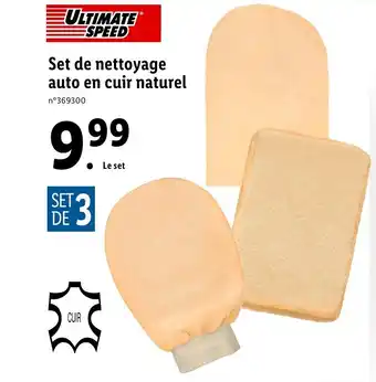 Lidl Set De Nettoyage Auto En Cuir Naturel offre