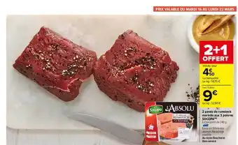 Carrefour 2 Pavés De Rumsteck Marinés Aux 3 Poivres Socopa offre