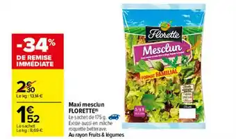 Carrefour Maxi Mesclun Florette offre