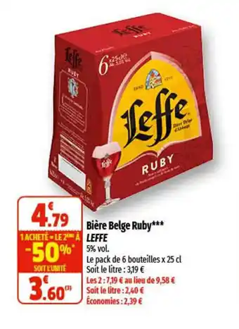 Coccimarket Bière belge ruby LEFFE offre