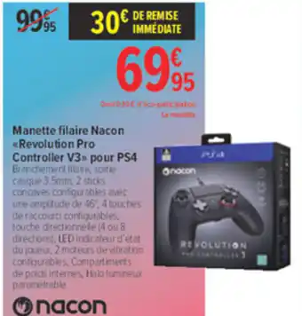 Carrefour Manette Filaire Nacon offre
