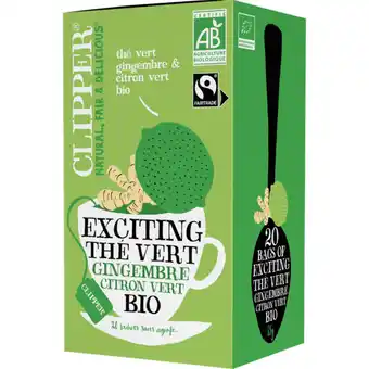 Auchan Thé vert citron vert gingembre bio clipper offre