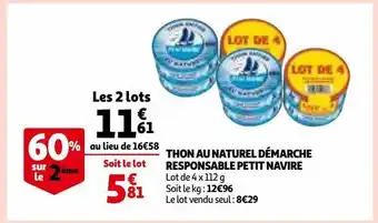 Auchan Thon au naturel démarche responsable petit navire offre