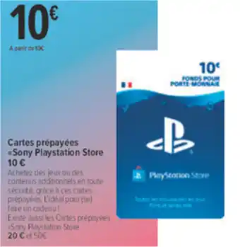 Carrefour Cartes Prépayées Sony Playstation Store offre