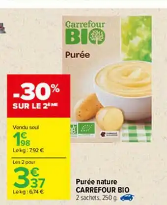 Carrefour Purée Nature Carrefour Bio offre