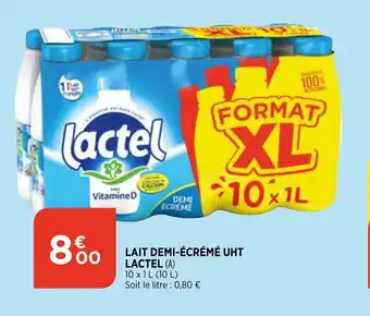 Bi1 Lait demi-écrémé uht LACTEL offre