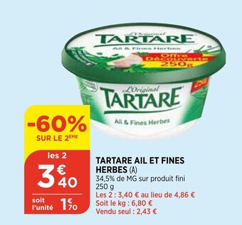 Bi1 Tartare ail et fines herbes offre