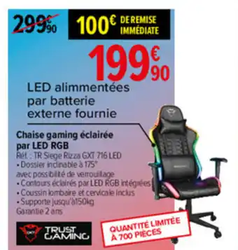 Carrefour Chaise Gaming Éclairée offre