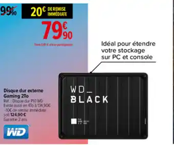 Carrefour Disque Dur Externe Gaming 2To offre