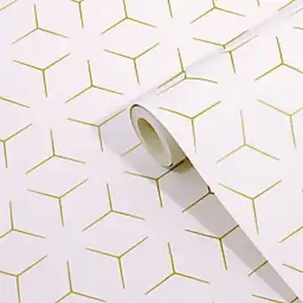 Castorama Papier peint papier duplex wandou blanc et or offre