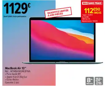 Carrefour MacBook Air 13 offre
