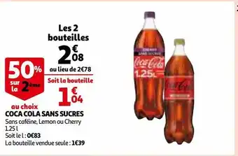 Auchan Coca cola sans sucres offre