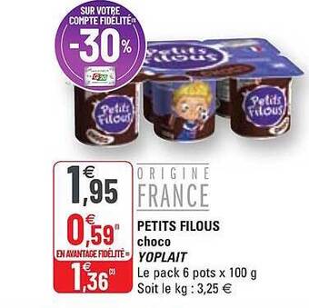 G20 Petits filous choco yoplait offre