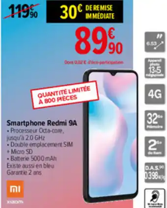 Carrefour Smartphone Redmi 9A offre