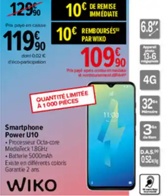 Carrefour Smartphone Power U10 offre