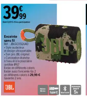 Carrefour Enceinte Sans Fil offre