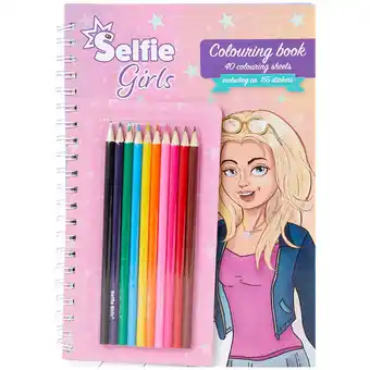 Livre de coloriages et d'autocollants selfie girls