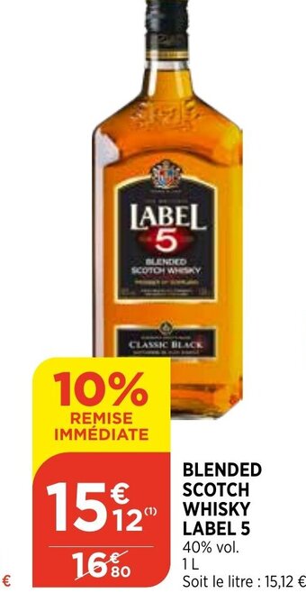Bi1 Label 5 Blended Scotch Whisky offre