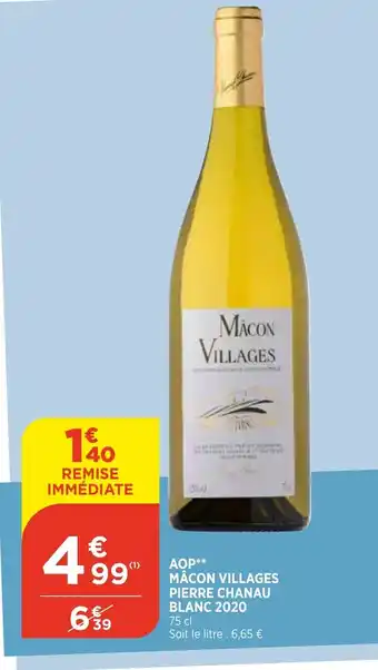 Bi1 AOP Mâcon Villages Pierre Chanau Blanc 2020 offre