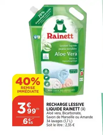 Bi1 Recharge Lessive Liquide Rainett offre