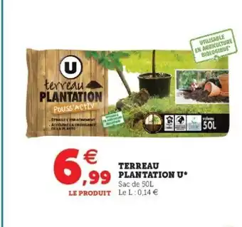 Super U Terreau Plantation U offre