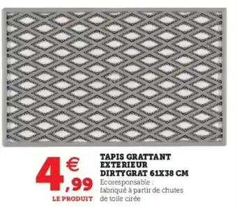 Super U Tapis Grattant Exterieur Dirtygrat 61x38 cm offre