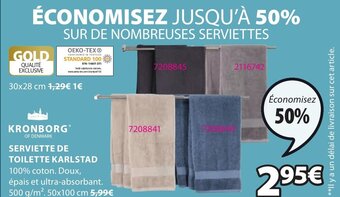 JYSK Serviette de Toilette Karlstad offre