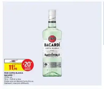 Intermarché Rum Carta Blanca Bacardi offre