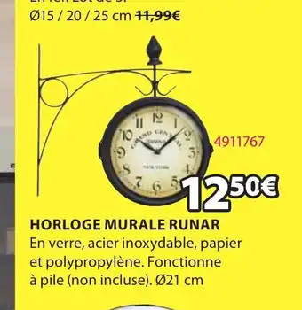 JYSK Horloge Murale Runar offre