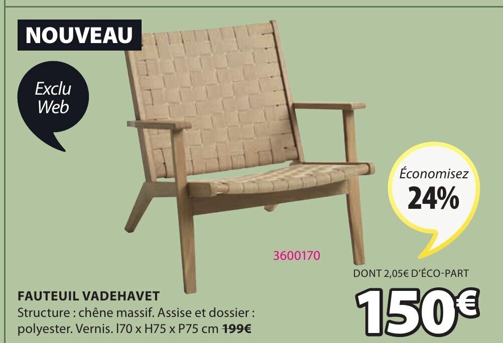 Promo Fauteuil Vadehavet chez JYSK