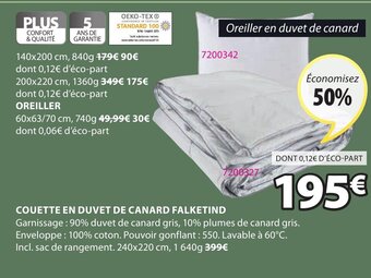 JYSK Couette En Duvet de Canard Falketind offre