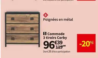 Conforama Commode 3 Tiroirs Corby offre