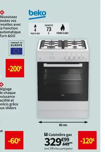 Conforama Cuisinière Gaz offre