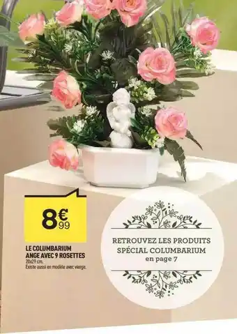 Centrakor Le columbarium ange avec 9 rosettes offre