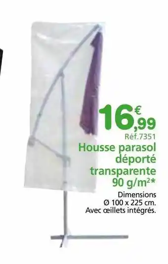Provence Outillage Housse parasol déporté transparente offre