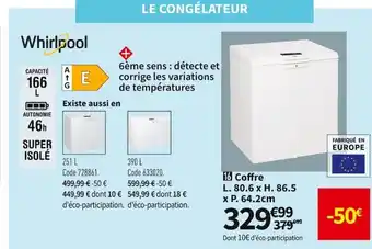 Conforama Whirlpool Coffre offre