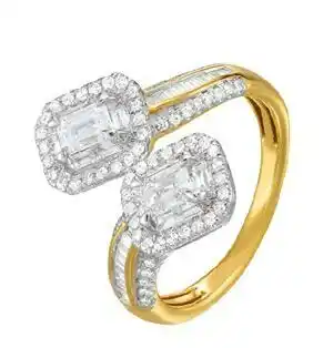 Auchan BAGUE OR 750 MILLIÈMES RHODIÉ ET DIAMANTS 1,25 CARAT offre