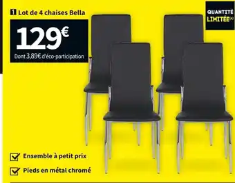 Conforama Lot de 4 Chaises Bella offre