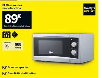 Conforama Micro-Ondes Monofonction offre