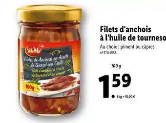 Lidl Filets d'Anchois à l'Huile de Tournesol offre