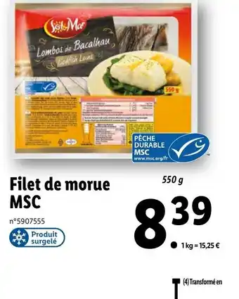 Lidl Filet de Morue MSC offre